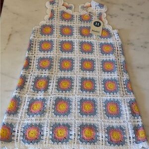 Hatley Kids Crochet Dress - White, Blue, Pink